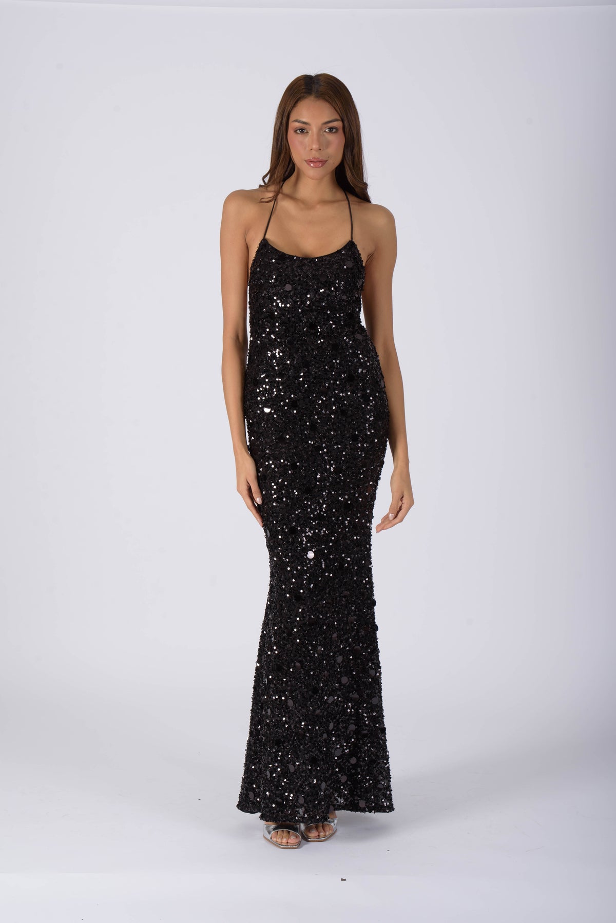 SAINT TROPEZ Long Dress - Caviar Black