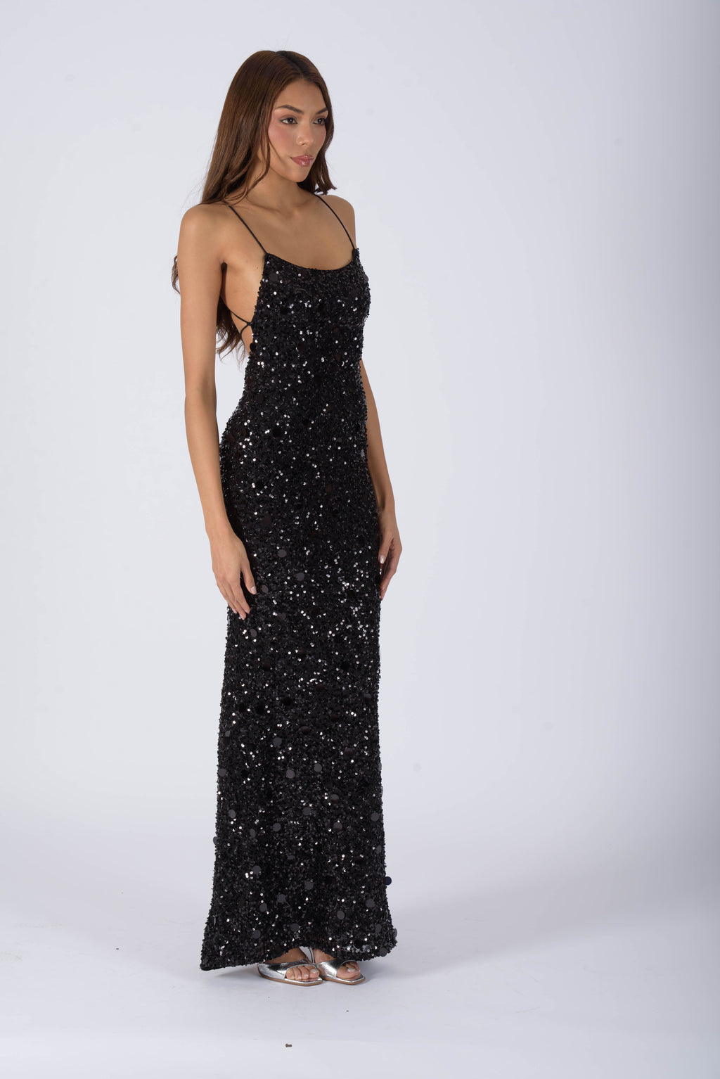 SAINT TROPEZ Long Dress - Caviar Black