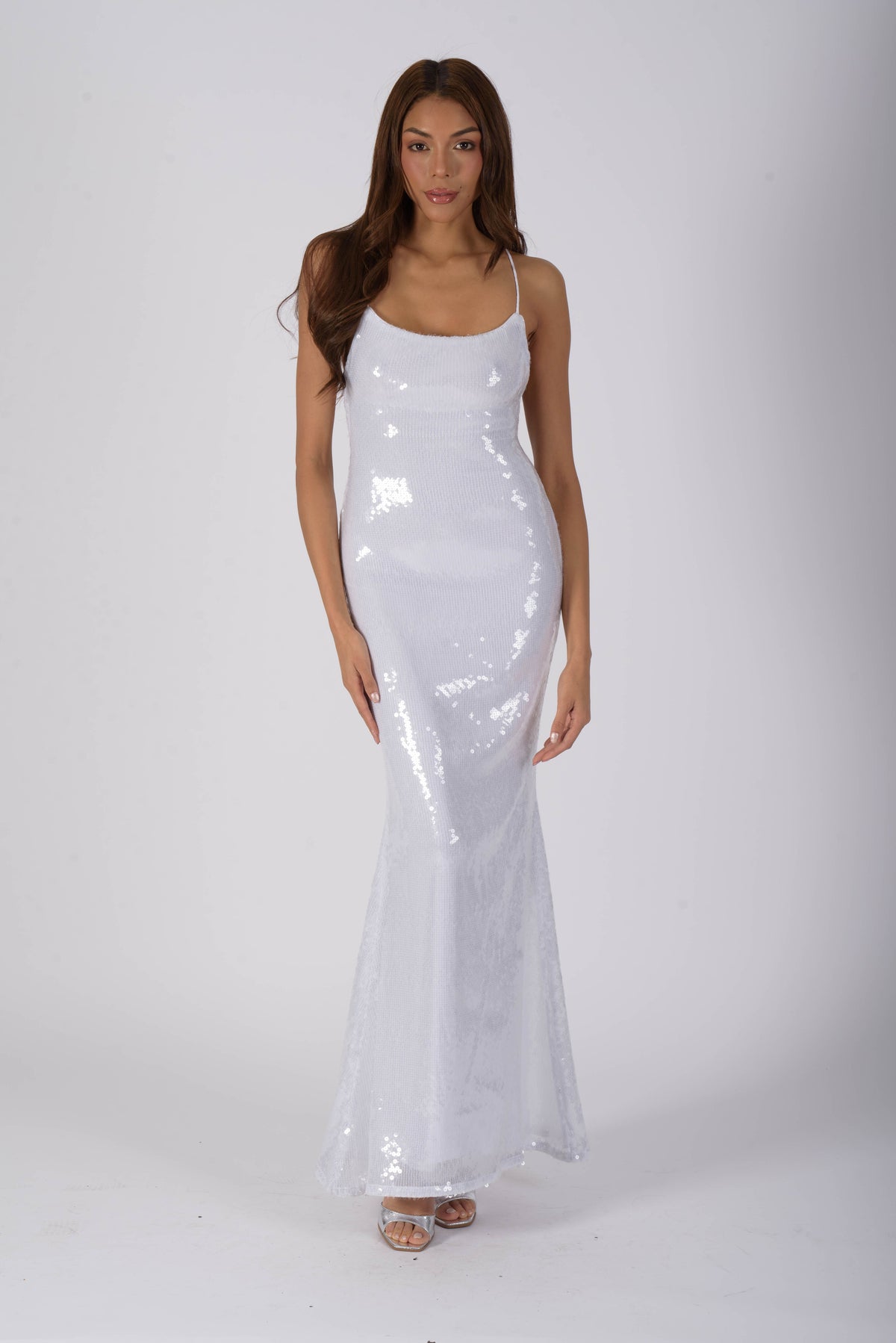 SAINT TROPEZ Long Dress - Moonlight White