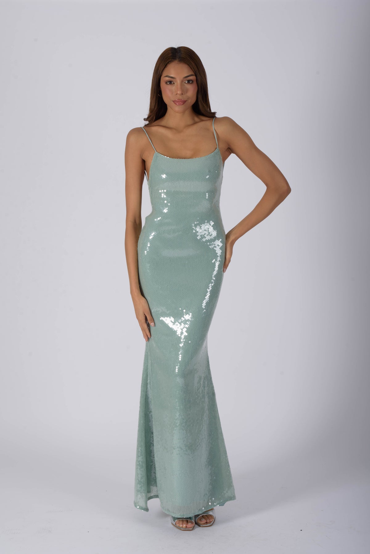 SAINT TROPEZ Long Dress - Ocean Aquamarine