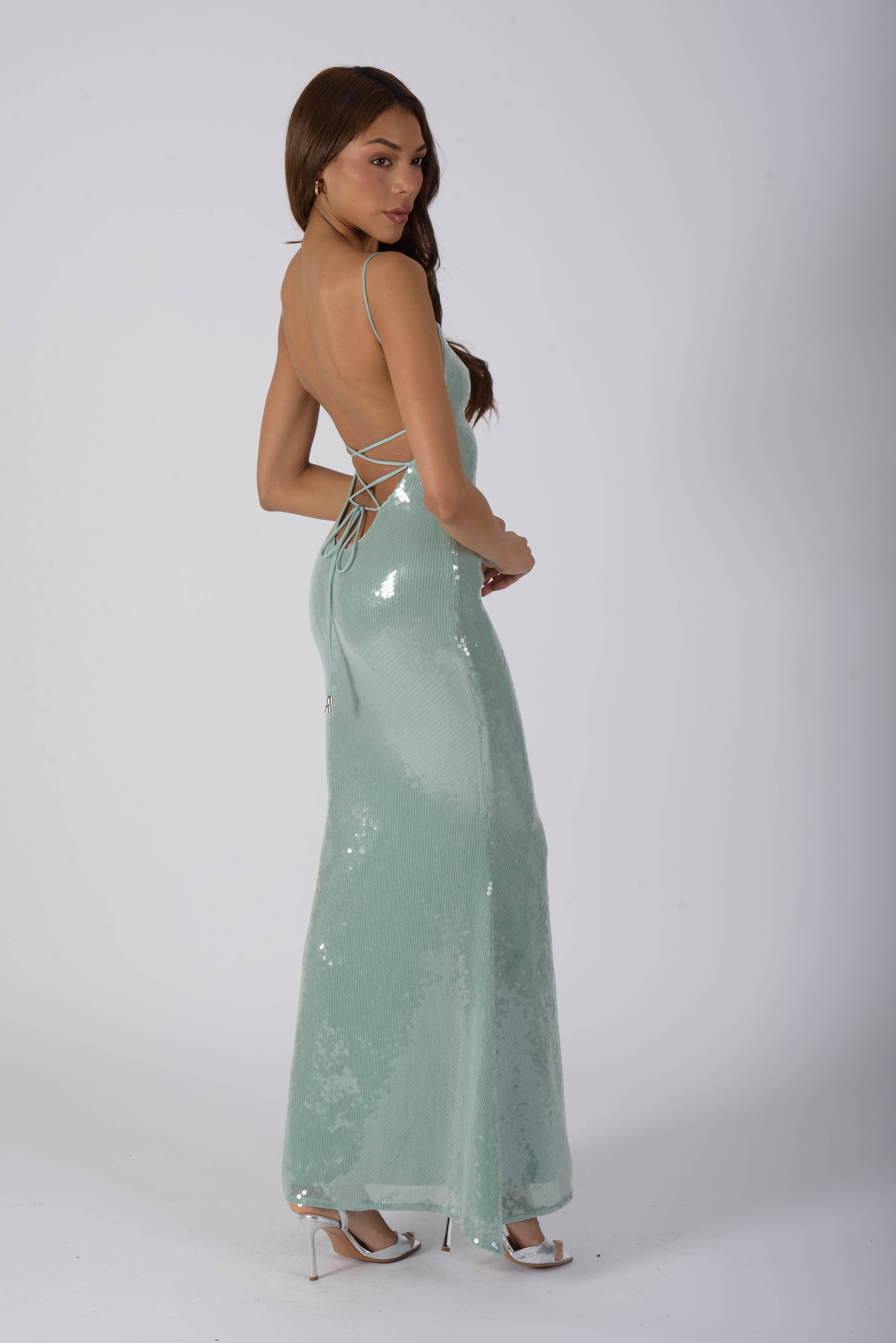 SAINT TROPEZ Long Dress - Ocean Aquamarine