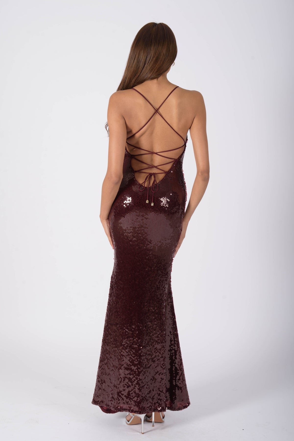 SAINT TROPEZ Long Dress - Burgundy Passion
