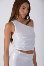 TOKYO One Sleeve Top - Moonlight White